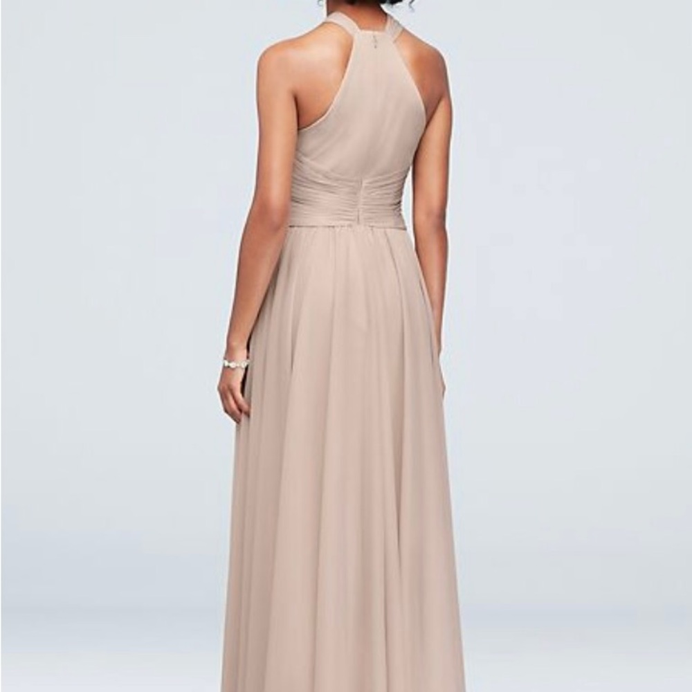 David’s Bridal bridesmaid dress F19931 in Desert Coral